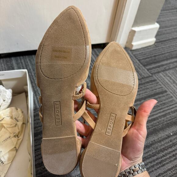 Report Bree Camel Faux Suede Pointed Toe Flats Size 9 - Picture 8 of 8